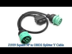J1939 9 Pin para OBD 2 OBD2 16 Pin Splitter Y Cable 9Pin Splitter Harness para GPS de caminhão