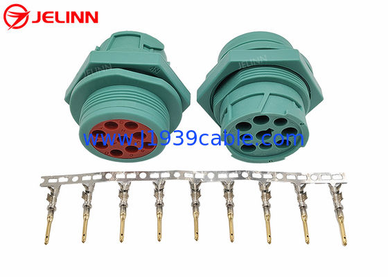 Tipo rosqueado verde - 2 conector da tomada masculina do Pin J1939 de Deutsch 9 com 9 pinos