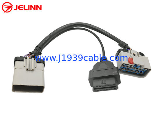 RP1226 cabo fêmea do divisor Y da fêmea de Pin Male To RP1226 do cinza 14 e 16 do Pin OBD2 OBDII