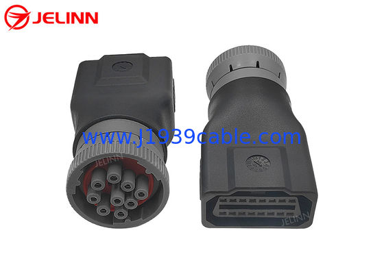 CAT Gray J1939 9 Pin para OBD 2 OBD2 16 Pin Adaptador para escavadeira Caterpillar