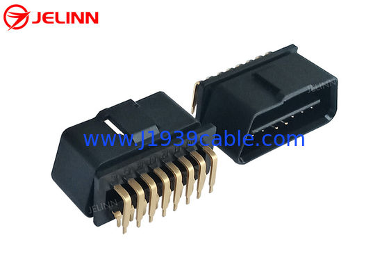 16 conector da tomada masculina do Pin J1962 OBD2 OBDII com ângulo direito pinos de 90 graus