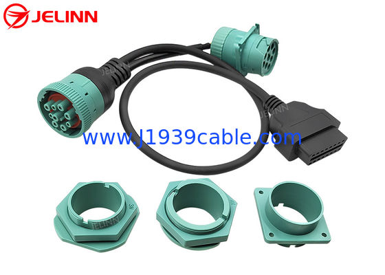 Deutsch J1939 Homem Mulher para OBD 2 OBD2 Conector Splitter Y Cable com 4 diferentes suportes de montagem de painel