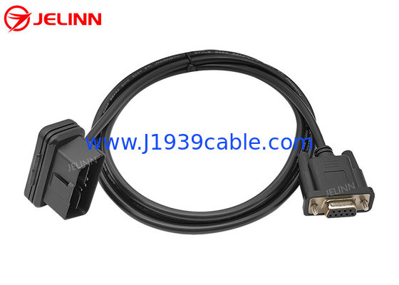 J1962 Cabos de ligação de ângulo reto OBD 2 OBD 2 16 pin para RS232 DB9