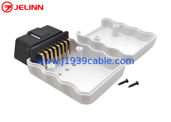 OBD2 Enclosure OBD 2 Housing e conector masculino com pinos em ângulo reto